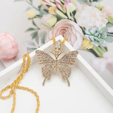 Rhinestone Butterfly Pendant